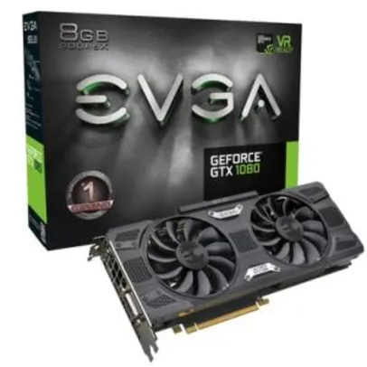 Placa de Vídeo VGA EVGA NVIDIA GeForce GTX 1080 Gaming 8GB, GDDR5X, 256 bits por R$ 2399