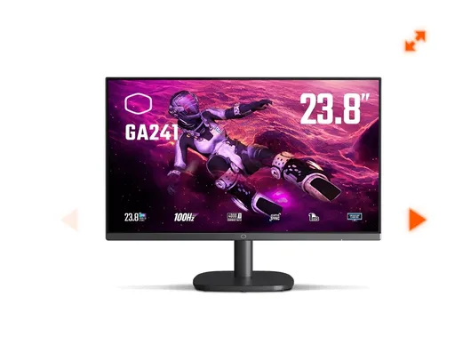 Monitor Gamer Cooler Master GA241, 23.8 Pol, Full HD, 100Hz, 1ms, VA, sRGB 95%, HDMI/VGA, CMI-GA241-BR