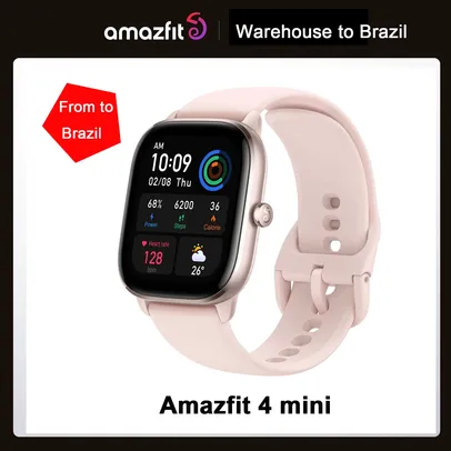 [DoBrasil/Gpay] Smartwatch Amazfit GTS 4 Mini Alexa - Cor Rosa