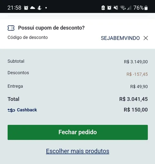 Imagem na descrição da promoção