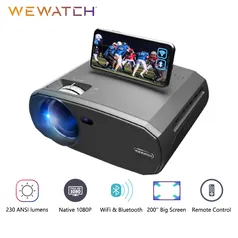 Projetor Wewatch v50 portátil, 1080p, Bluetooth, wifi, até 200 polegadas