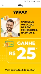 [SELECIONADOS] Carregue R$100 e ganhe R$25