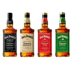 Seleção Whisky Jack Daniels 1L com 4 unidades