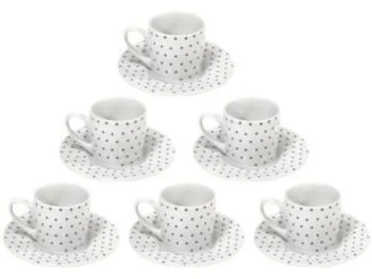 Jogo de Xícaras para Café Porcelana 12 Peças - Etilux Petit JGXC-006 - R$36,90