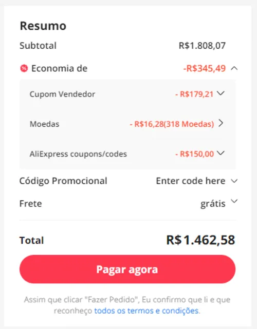 Imagem na descrição da promoção