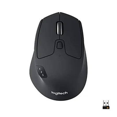 Mouse sem fio Logitech M720 Triathlon com Tecnologia FLOW, USB Unifying ou Bluetooth para até 3 disp