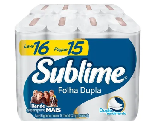 Papel Higiênico Folha Dupla Sublime 16 Rolos