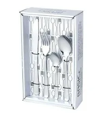 [ Ame + Cupom | R$ 17] Faqueiro aço inox charlotte 24 peças - basic+ | R$ 40