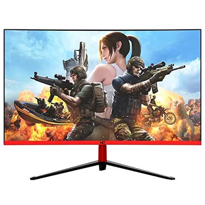 Monitor Gamer LED 27' Curvo 1ms 165hz Display Port HDMI USB 27HQ-LED RGB R3000 Bordas ultra finas HQ271M165HC Preto