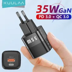 Kuulaa usb c carregador 35w gan tipo c pd carregamento rápido