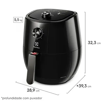 Fritadeira Air Fryer Sem Óleo Electrolux, 3.2 Litros, 1400W, 220V, Preto - EAF10