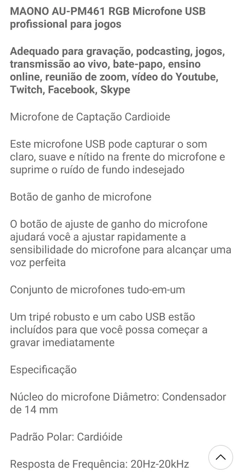 Imagem na descrição da promoção