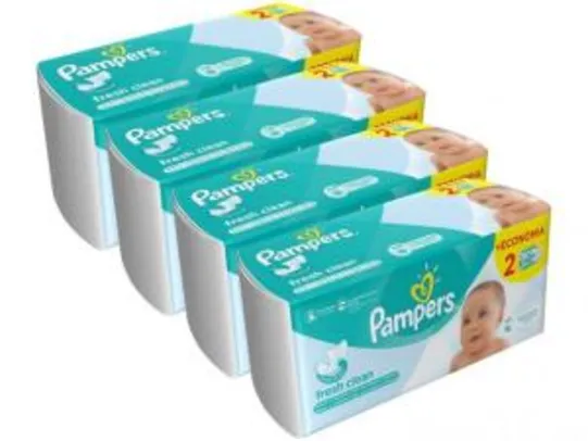 Kit Lenços Umedecidos Pampers 4 Pacotes com - 96 Unidades Cada