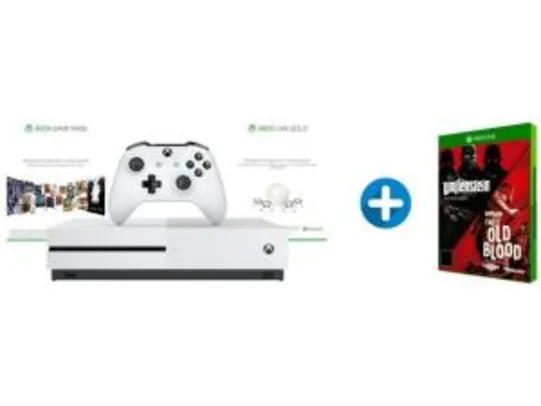 Xbox One S 1TB Microsoft 1 Controle Live Gold - Gamepass 3 Meses + Wolfenstein: The Two-Pack