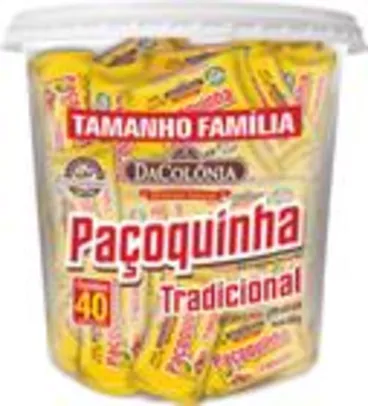 Paçoca Rolha Tradicional Pote com 40 unidades - 560g