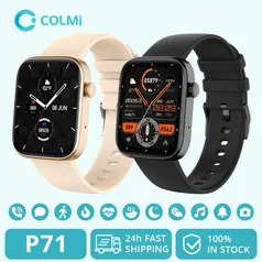 COLMI P71 Smartwatch, IP68 impermeável, notificação inteligente