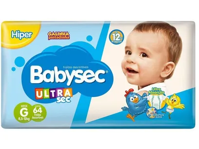 Foto do produto Babysec Fralda Galinha Pintadinha Ultrasec Hiper G 64 Unidades