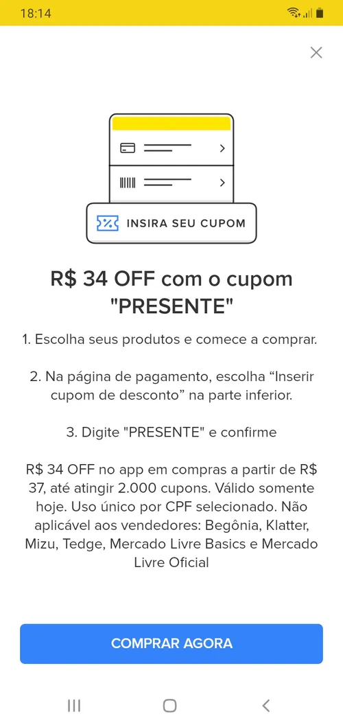 Imagem na descrição da promoção