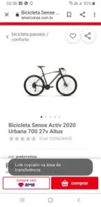 Bicicleta Sense Activ 2020 Urbana 700 27v Altus | R$ 2.790