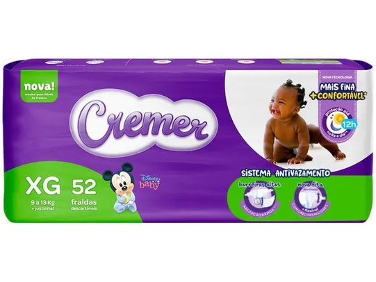 [Leve3 pague 2]  Fralda Cremer Disney Baby Tam. XG - 9 a 13kg 52 Unidades