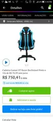 CadeiraGamer XT Racer Reclinável Preta e Azul - Force Series XTF110