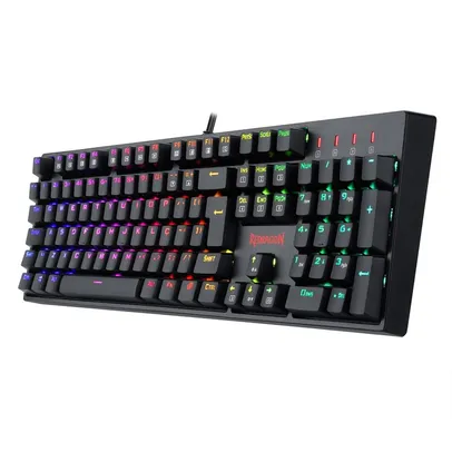 (APP) Teclado Mecânico Gamer Redragon Surara Pro, RGB, Switch ÓTICO AZUL, ABNT2, Preto - K582RG