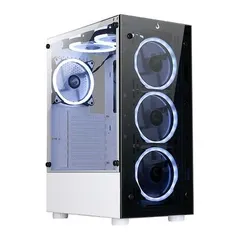 Gabinete Gamer Rise Mode Glass 06X Frost, Mid Tower, Frontal e Lateral em Vidro Temperado