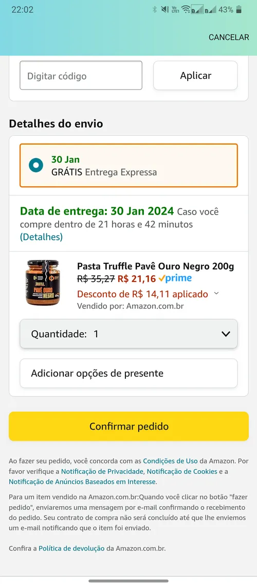 Imagem na descrição da promoção