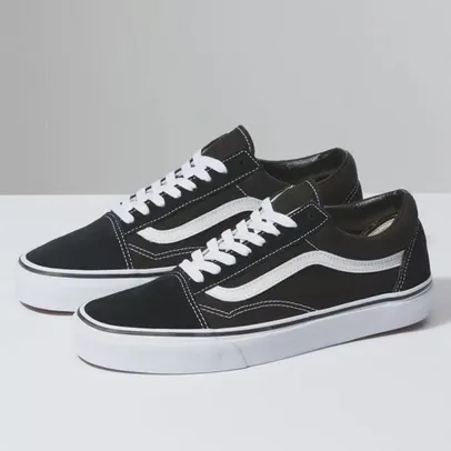 Tênis Vaɴs® Old School Black White Skate em Lona