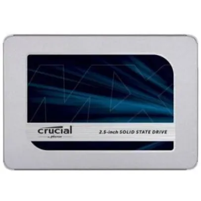 SSD Crucial MX500, 500GB, SATA, Leitura 560MB/s, Gravação 510MB/s - CT500MX500SSD1