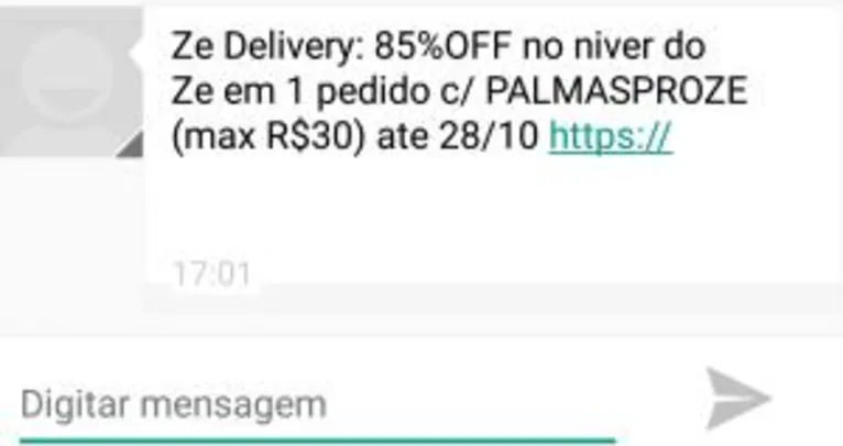 85% de desconto (max. R$30) no Zé Delivery (Entrega de Bebidas).