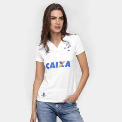 Camisa Feminina Umbro Cruzeiro II 2016 s/nº - Branco e Azul - R$100
