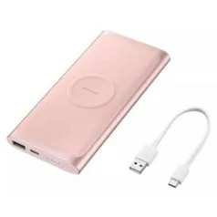 Carregador Portátil/Power Bank Samsung - sem Fio 10000mAh Fast Charge Rose