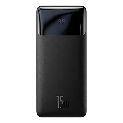 Power Bank Baseus Bipow 30.000mAh 15W com Display - Carregador Portátil, Preto