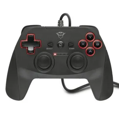 Controle Trust Yula GXT 540, Emborrachado, para PC e PS3, Cabo de 3 Metros, 13 Botões, Preto