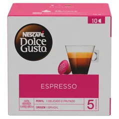 [50% OFF 2 Unid.] Café em Cápsula Nescafé Dolce Gusto Espresso - 10 Cápsulas