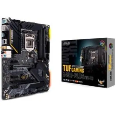 Saindo por R$ 1200: Placa-Mãe Asus TUF Gaming Z490-Plus (Wi-Fi), Intel LGA 1200, ATX, DDR4 | R$1200 | Pelando
