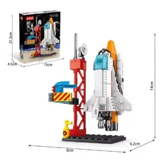 Blocos de Construção tipo LEGO Foguete Espacial