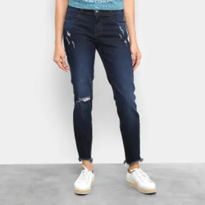 Calça Jeans Skinny Colcci Fátima Puídos Cintura Média Feminina - Jeans (nº 42) - R$ 104