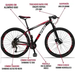 Bicicleta GT Sprint MX1 27v Freio Hidráulico Câmbio Shimano Altus Aro 29 Alumínio | R$1630