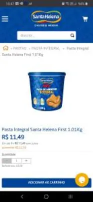 Pasta de amendoim Integral Santa Helena First 1,01Kg