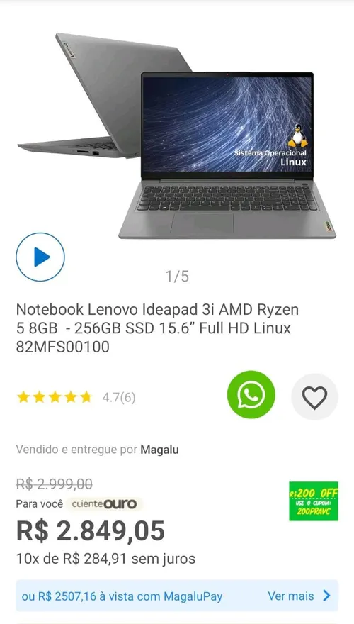 Imagem na descrição da promoção