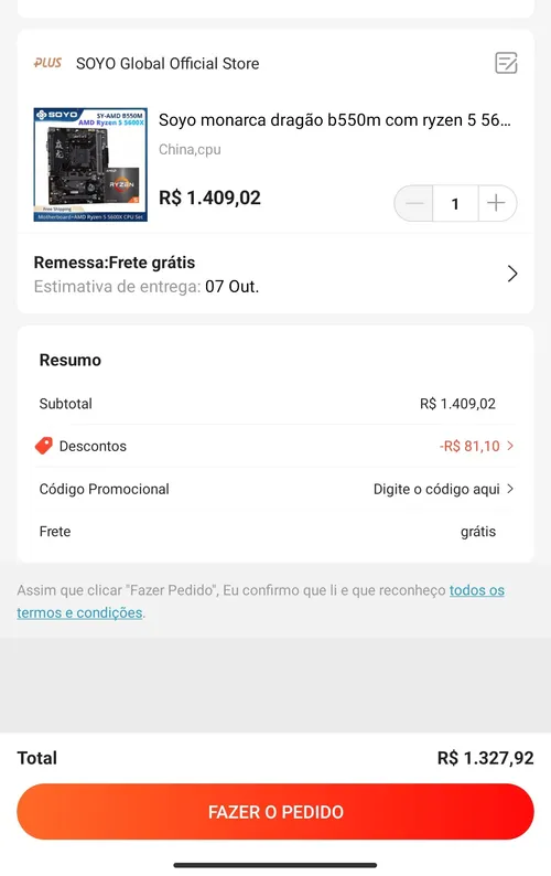 Imagem na descrição da promoção