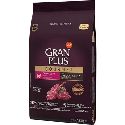 Ração Gran Plus Gourmet Cães Adultos Miniaturas e Pequenos Ovelha e Arroz (10,1 kg)