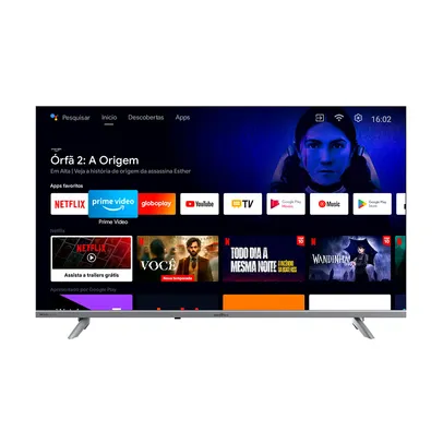 Smart TV 40” Britânia Led BTV40E3AAGSSGBLF Android TV