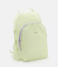 Mochila Grande Vira Saco com Zíper Contrastante Verde