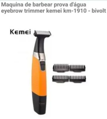 Maquina de barbear prova d'água eyebrow trimmer kemei km-1910 - bivolt - R$90