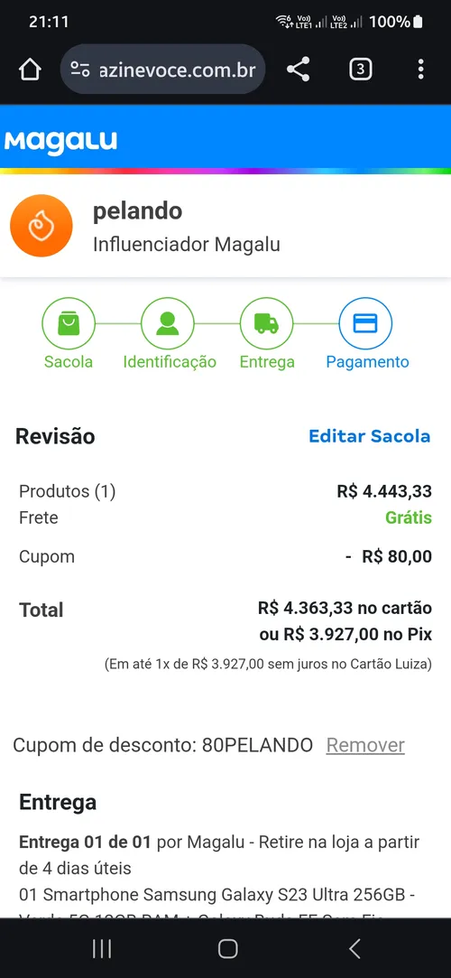 Imagen na descrição da promoção