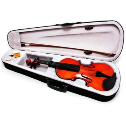 Violino Acústico 4/4 Arco Breu Cavalete Mdf Estojo Luxo | R$325