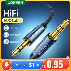 Ugreen cabo de áudio de 3.5mm - 1m | R$ 7,61